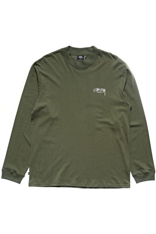 Stussy Mens Design Long Sleeve T Shirt Green - ESBTC4195